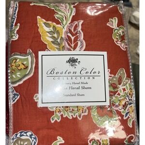 New Boston Color Collection Hand Made Dalia Standard Sham Floral Multi Color